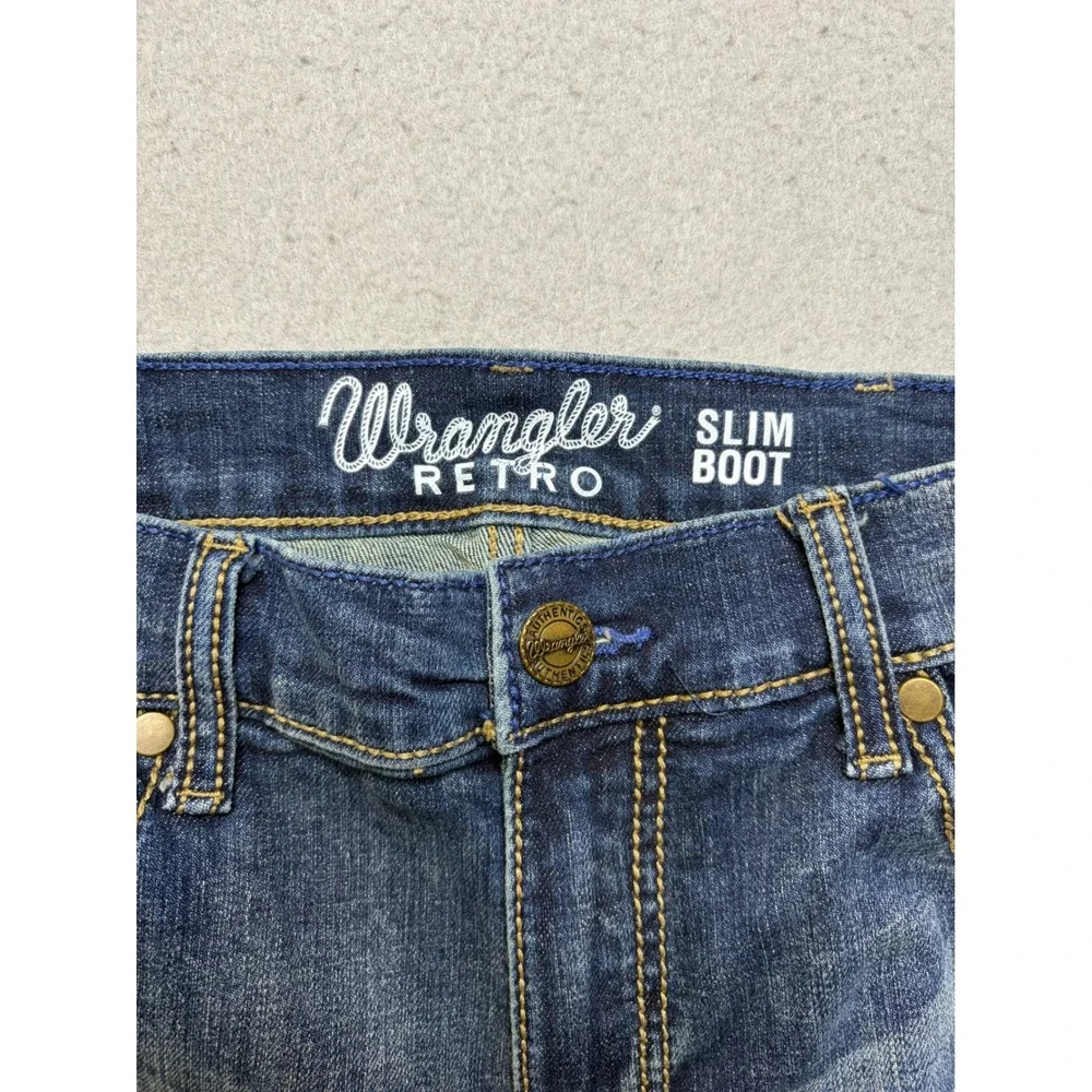 Wrangler Retro Slim Boot Jeans Mens 29x32 Blue Denim 10WLT77LY Western Fit